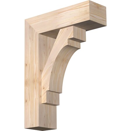 Ekena Millwork Merced Block Smooth Bracket w/ Offset Brace, Douglas Fir, 7 1/2"W x 24"D x 32"H BKT0806X24X32MRC05SDF